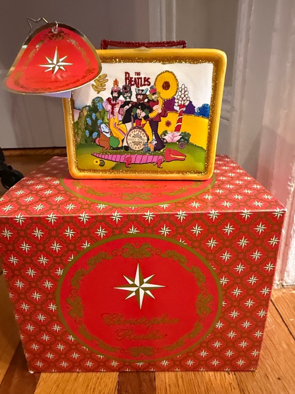 NIB Christopher Radko The Beatles Yellow Submarine Collectible Lunchbox Ornament